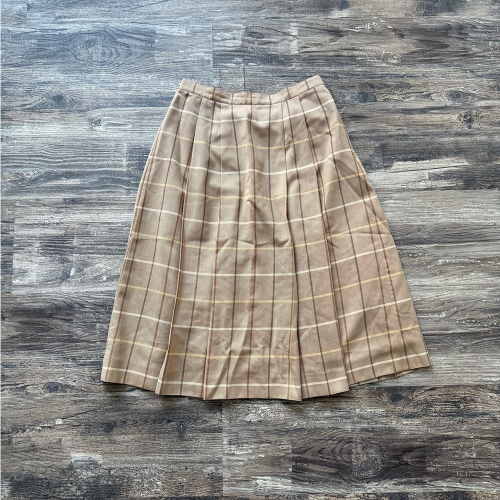 1990's Burberry Check Long Pleated Skirt